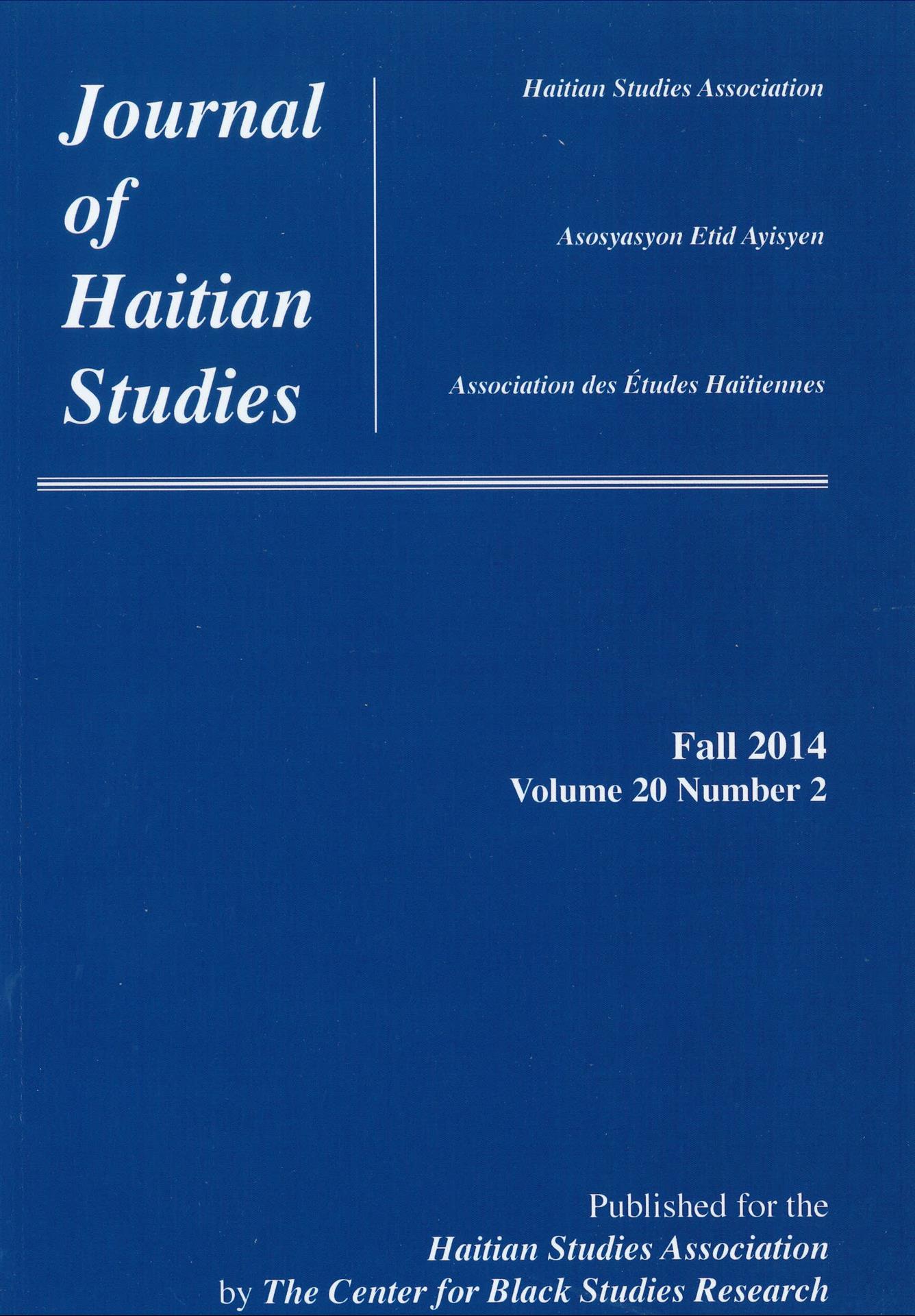 Journal of Haitian Studies (Volume 20 Number 2)